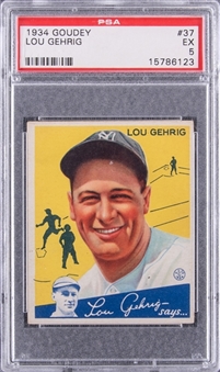 1934 Goudey #37 Lou Gehrig – PSA EX 5